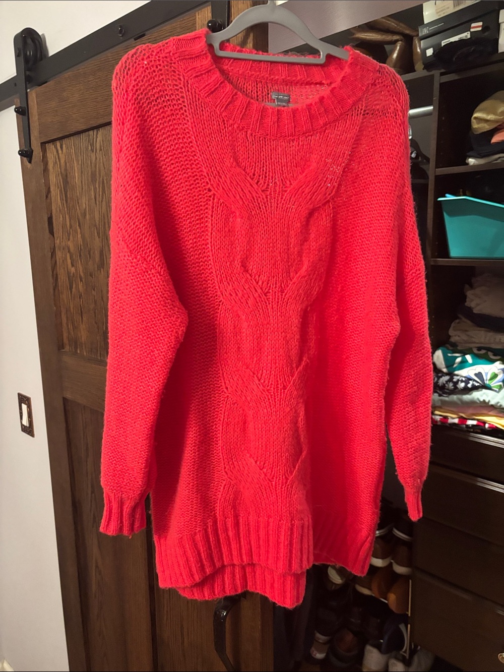 Aerie XS Cozy Cable-Knit Women's Sweater - Red